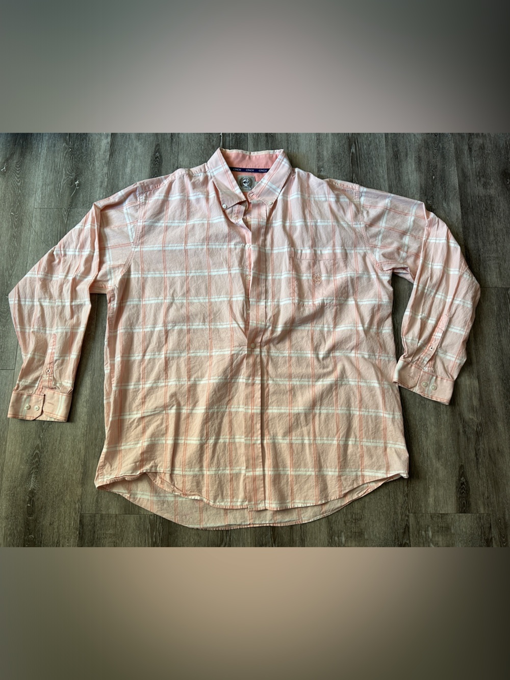 Cinch Men's Pink Plaid Button-Down Shirt